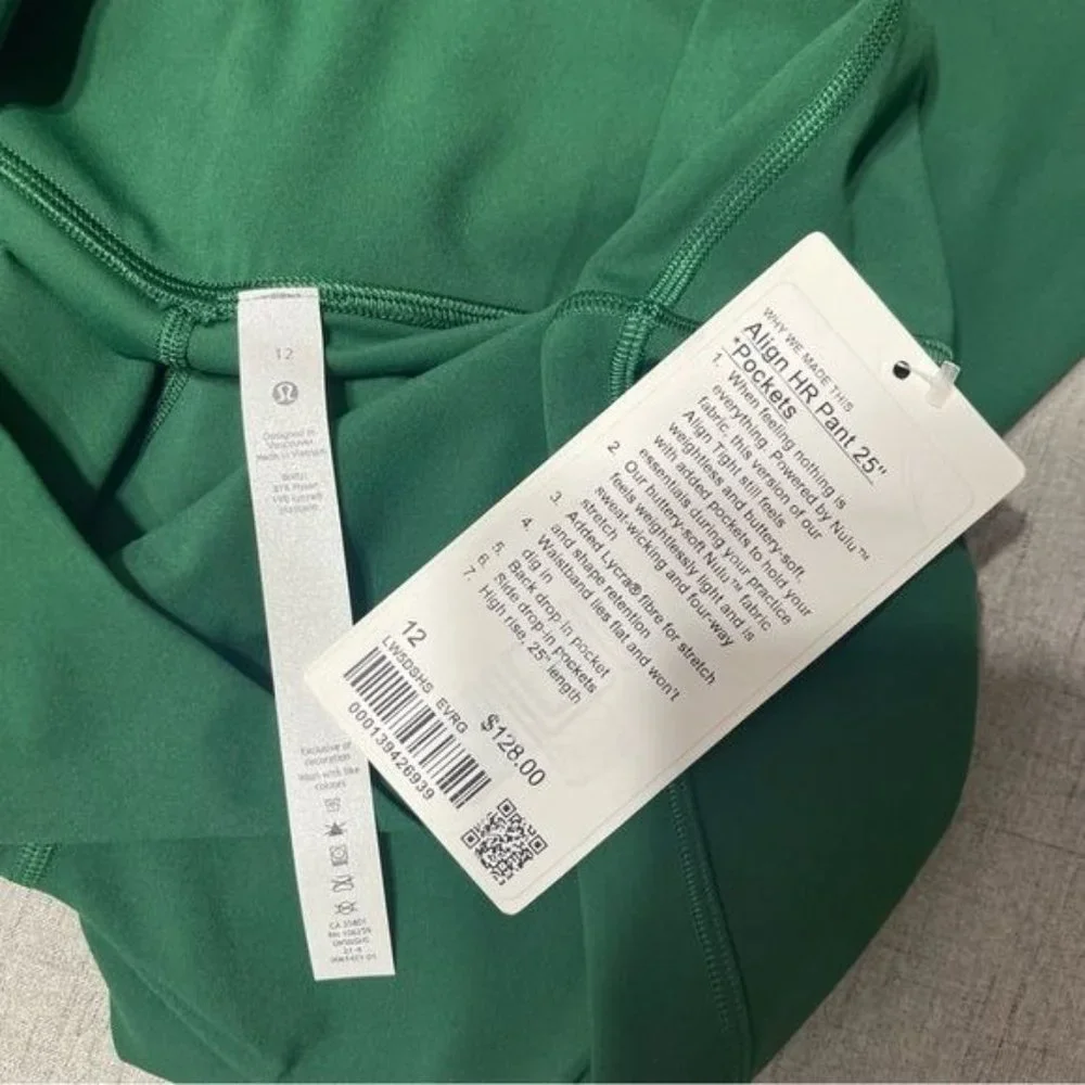 Lululemon Align High Rise Pants Leggings w Pockets Everglade Green 12 14 Nwt - Picture 8 of 9